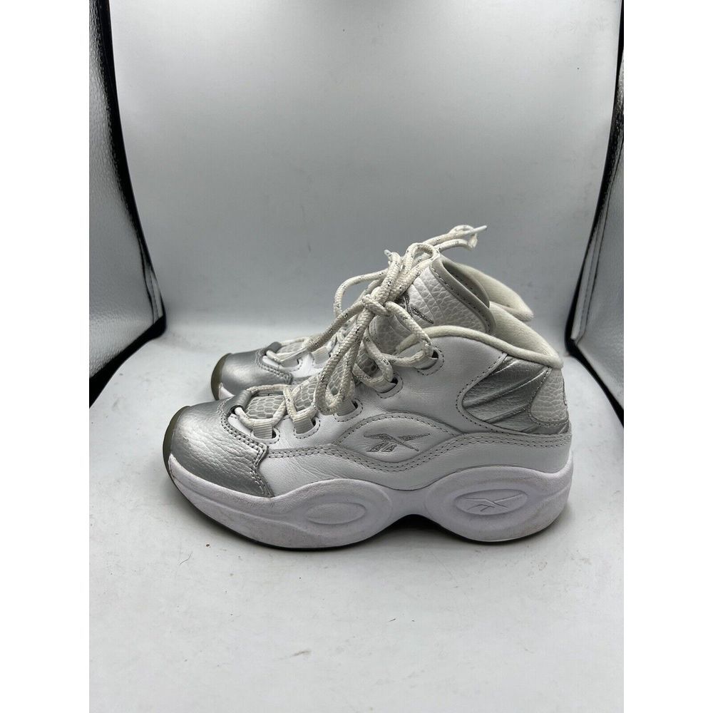 Reebok Classics AI Question Mid White Silver 25th Anniversary Youth Sz 1 GX 3984